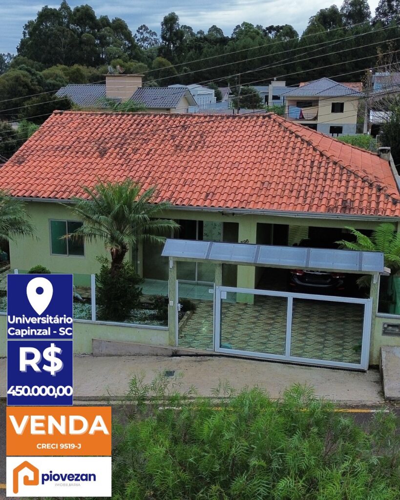 VENDE-SE CASA EM CAPINZAL/SC - LOTEAMENTO UNIVERSITÁRIO